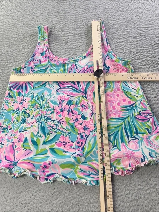 Lilly Pulitzer Ruffle PJ Tank Top Womens XS Multicolor Pajama Comfy Lightweight - Picture 6 of 6